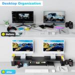 Spacrea Metal Desk Organizer with Dual Monitor Riser
