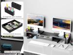 Spacrea Metal Desk Organizer with Dual Monitor Riser