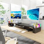 Spacrea Metal Desk Organizer with Dual Monitor Riser