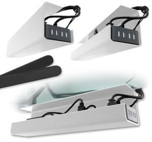 Under Desk Cable Management Tray Set - White