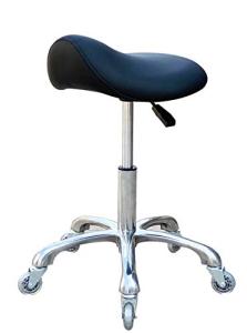 Ergonomic Saddle Stool with Wheels - Black