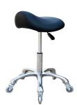 Ergonomic Saddle Stool with Wheels - Black