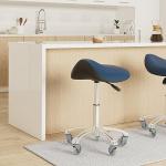 Ergonomic Saddle Stool with Wheels - Black