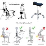 Ergonomic Saddle Stool with Wheels - Black
