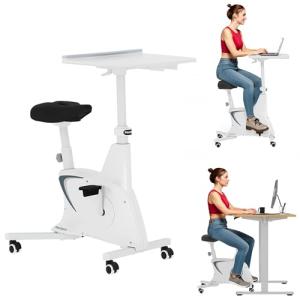 FLEXISPOT Under Desk Exercise Bike with Removable Desktop