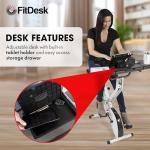 FitDesk Standing Exercise Bike with Adjustable Desk