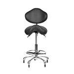 Adjustable Saddle Stool Rolling Chair with Backrest