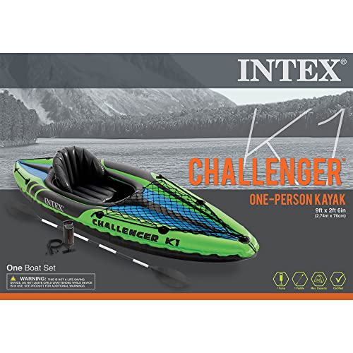 Intex Challenger K1 Sporty Kayak with Accessories (2 Pack)