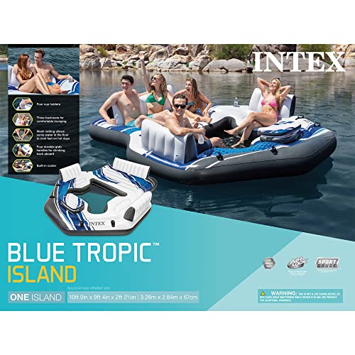 Inflatable Blue 5 Person Raft with Cooler and Backrests