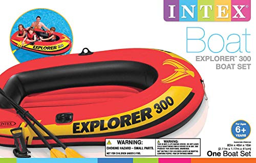 Intex Explorer 300 Fishing Raft Boat Bundle