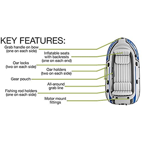 Intex Excursion 4 Person Inflatable Raft with Oars