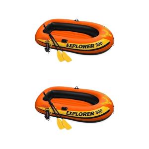 Intex Explorer 300 Fishing Raft Boat Bundle