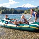 3-Person Inflatable Rafting Boat Set with Aluminum Oars