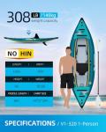 OceanBroad V1-320 Inflatable Kayak: 1-Person, 3.2m/10ft, Complete Kit