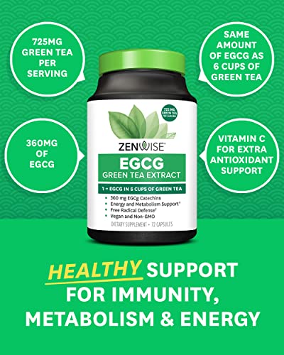 Zenwise Green Tea Extract with Vitamin C - 72 Count