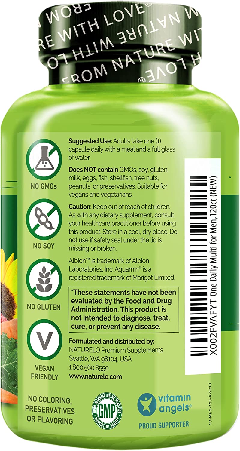 Male Energy Boosting Multivitamin - NATURELO 120 Capsules