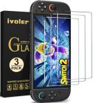 Ivoler 3-Pack HD Tempered Glass Screen Protectors for Nintendo Switch 2