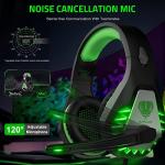 Wireless Gaming Headset with Microphone and LED Lights