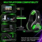 Wireless Gaming Headset with Microphone and LED Lights