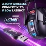 YPBDAN Wireless Gaming Headset with Noise Canceling Mic