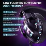 YPBDAN Wireless Gaming Headset with Noise Canceling Mic