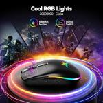 TECKNET Rechargeable Wireless Gaming Mouse - 8000 DPI