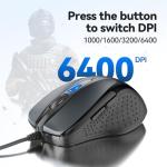 TECKNET USB Wired 6-Button Ergonomic Mouse