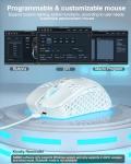 SOLAKAKA SM600 White Wireless Gaming Mouse with RGB
