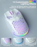 SOLAKAKA SM600 White Wireless Gaming Mouse with RGB