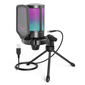 FIFINE USB Gaming Microphone with RGB and Accessories