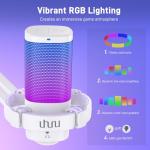 UHURU USB Gaming Microphone with RGB and Noise Cancellation