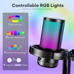 MAONO USB Gaming Microphone with RGB Lights