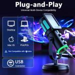 PUPGSIS USB Condenser Mic for Gaming and Streaming
