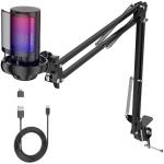 USB Gaming Microphone Kit with Boom Arm & RGB