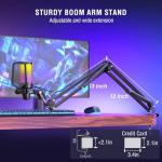 FIFINE USB Gaming Microphone with Boom Arm & Filter
