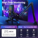 TONOR RGB Gaming Mic for Xbox with Long Battery