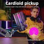 USB Gaming Microphone Kit with Boom Arm & RGB