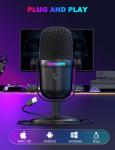 USB Gaming Microphone with Noise Cancellation and Mute