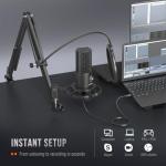 FIFINE USB Microphone Kit with Boom Arm Stand