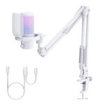 FEELWORLD VM1 White USB Gaming Microphone with RGB