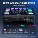 FIFINE RGB Gaming Microphone & Mixer Bundle