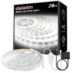 20ft Dimmable White LED Strip Lights for Gaming