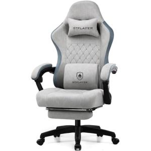 GTPLAYER Ergonomic Gaming Chair with Footrest and Support