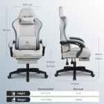 GTPLAYER Ergonomic Gaming Chair with Footrest and Support