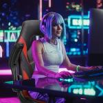 Ergonomic Gaming Desk Chair with Flip-up Armrests