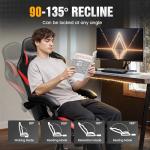 GTRACING Ergonomic Gaming Chair with Footrest, Red