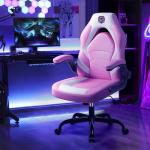 Pink Ergonomic Gaming Chair with Lumbar Support