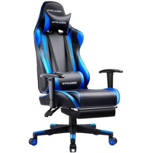 GTRACING Ergonomic Gaming Chair with Footrest (Blue)