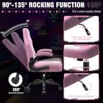 Pink Ergonomic Gaming Chair with Lumbar Support