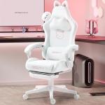 Cute Cat Ear Gaming Chair with Massage Support